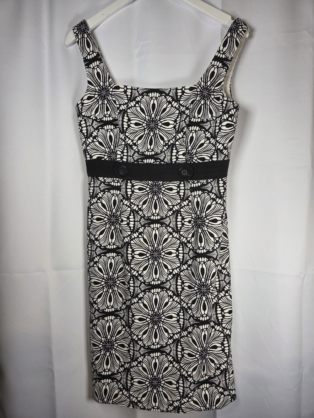 London Times Black White Tank Dress Size 6